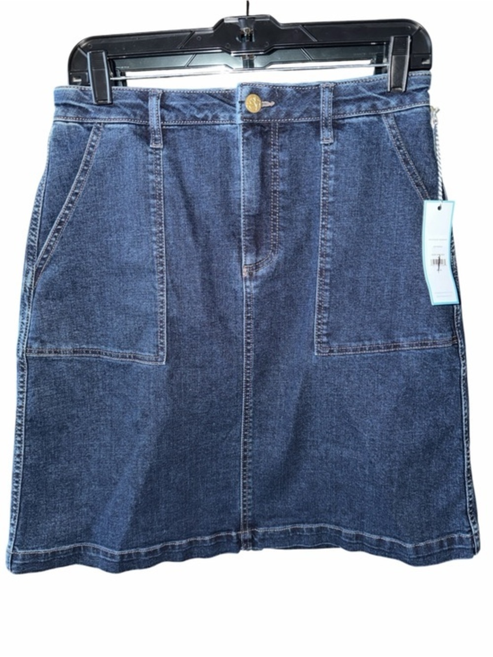 Draper James Dark Blue Denim A-Line Skirt size 8 NWT